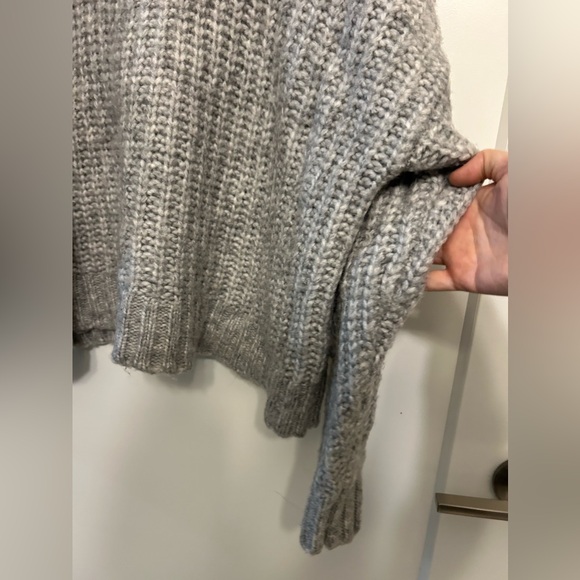 Aerie Light Gray Cropped Mock Neck Knit Sweater - Picture 7 of 11